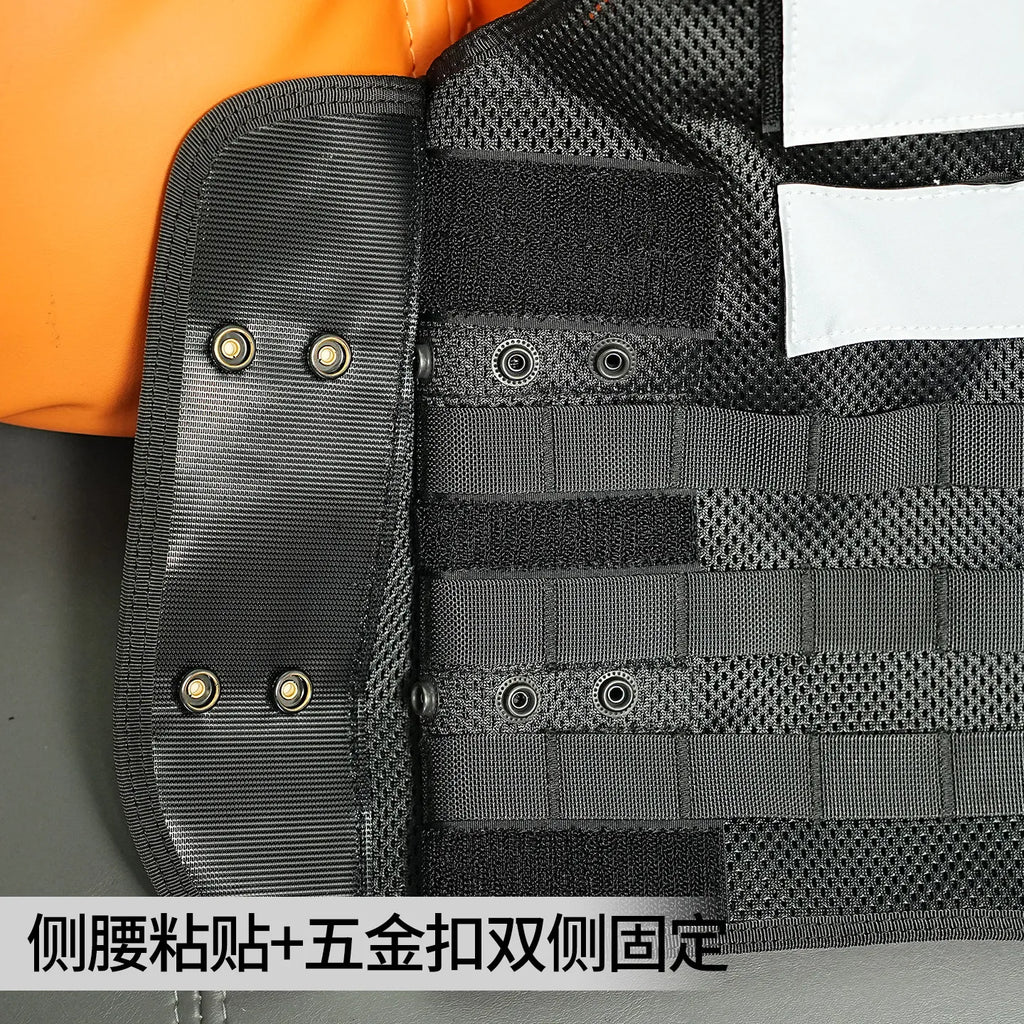 Multi functional tactical reflective vest, summer breathable commuting vest, service woven belt version, back cover, large capac