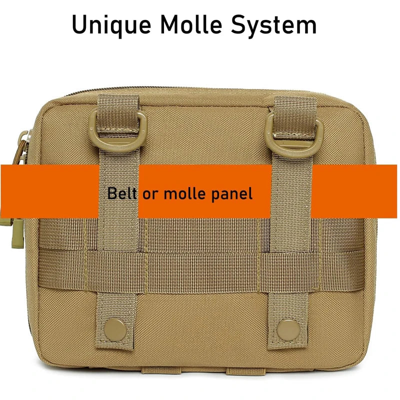 Outdoor MOLLE Pouch Tactical Admin Pouch Belt EDC Tool Organizer Zippered Utility Waist Pack Modular Organizer Tool Pouch Bag
