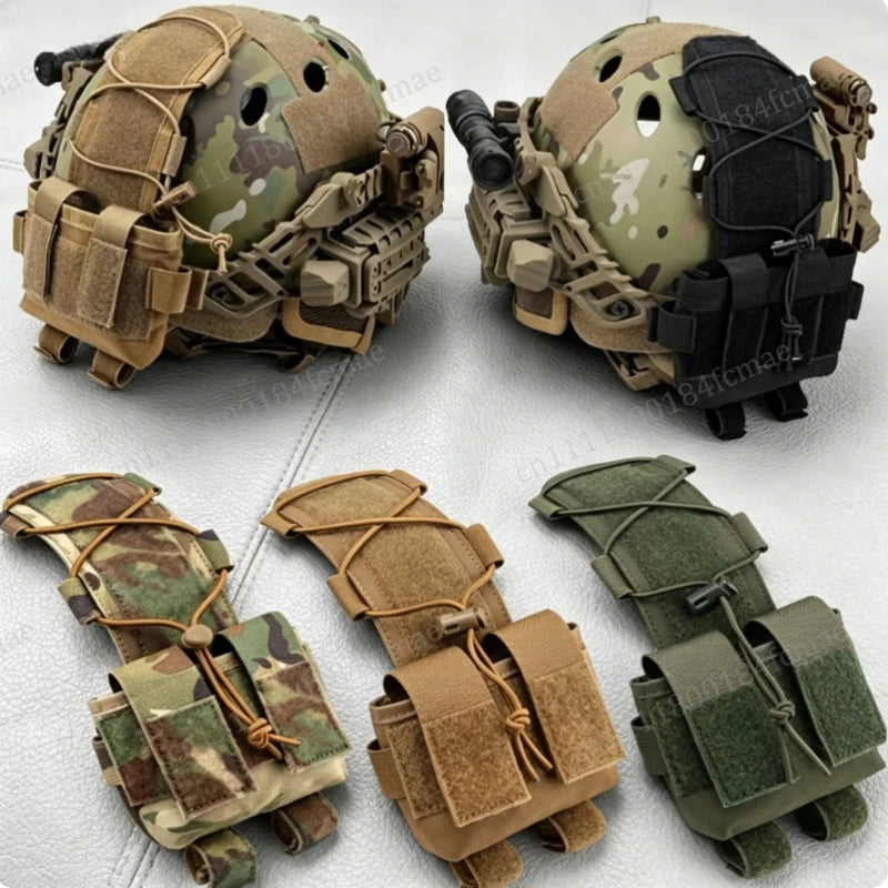 Tactical Helmet Pouch Battery Box Counterweight Pouch Remote Battery Helmet Accessory Storage Bag with Hook Loop for Fast Helmet