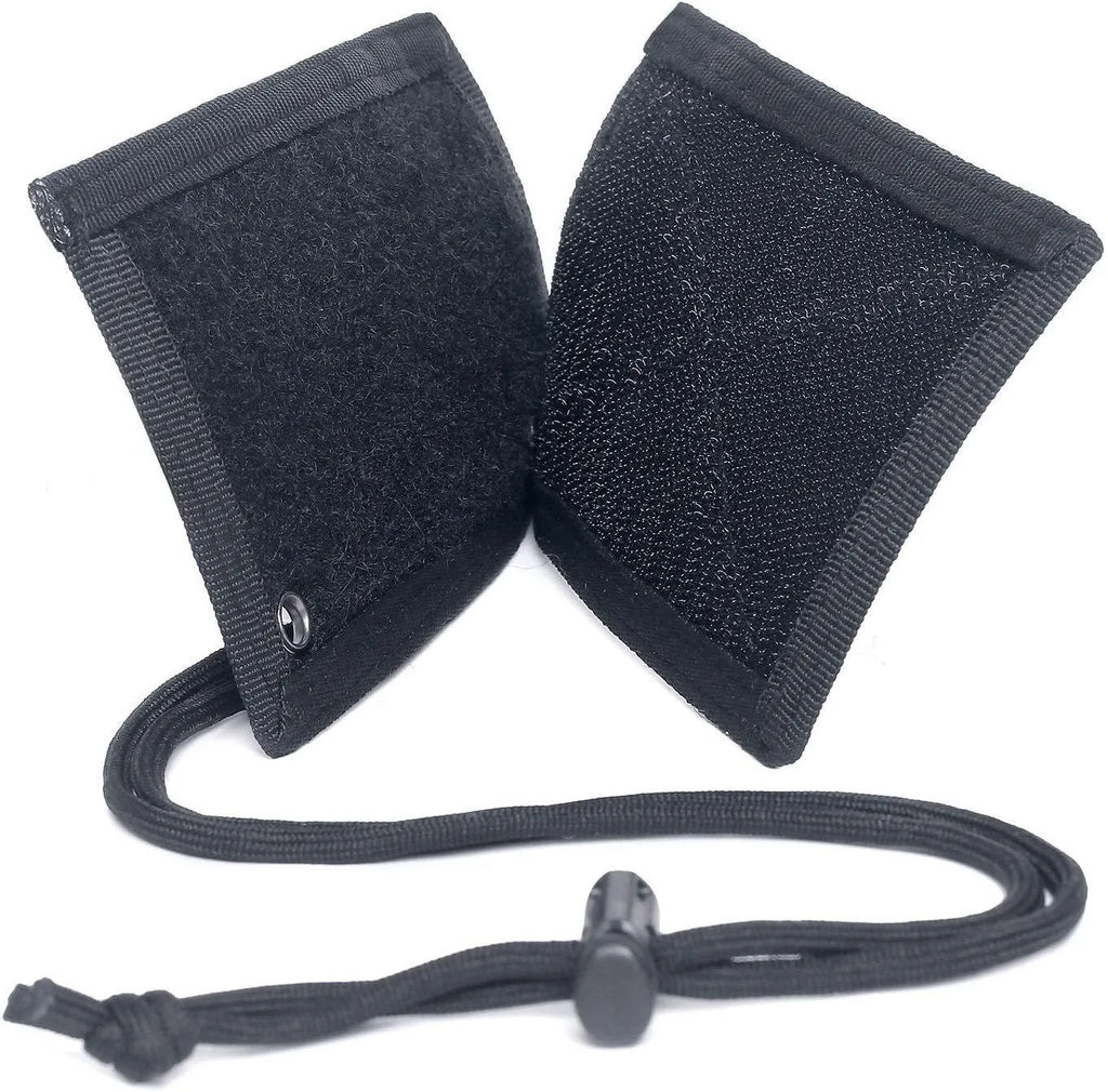 Tactical ID Card Holder Hook Loop Patch Tour Guide Badge Holders Outdoor Travel Pouch Pen Purse and Nylon Lanyard