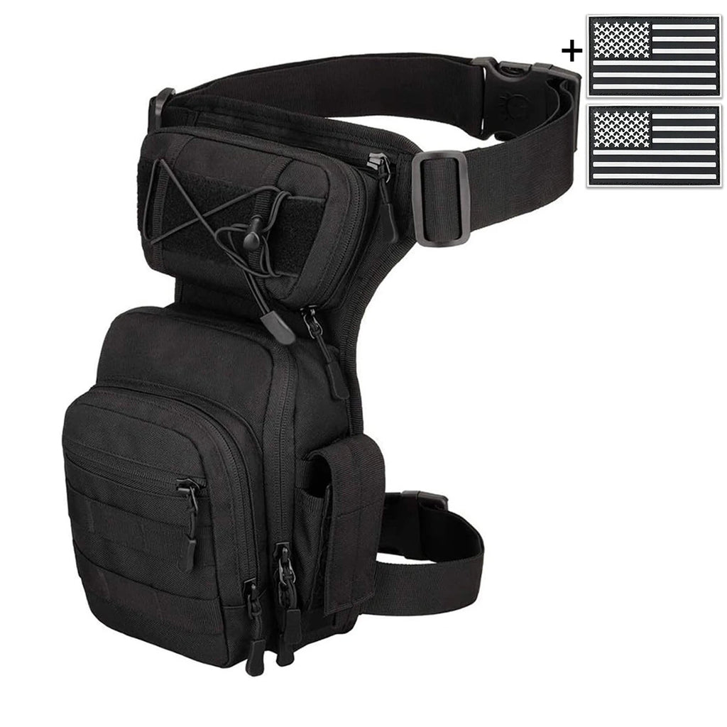 Multi functional quick release leg bag, storage bag, layered storage, waist and leg strap fixation, elastic strap