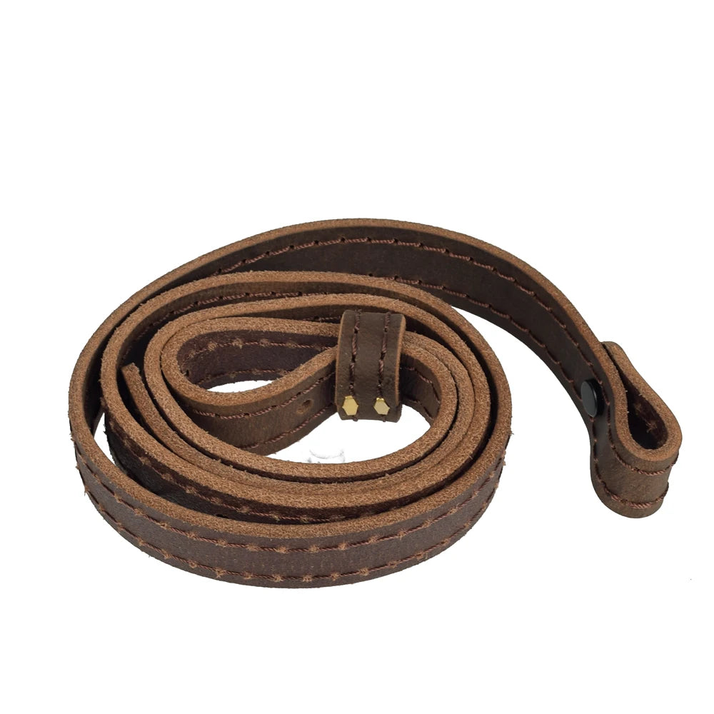 Hunting Sling Shoulder Belt Genuine Leather Hide Tactical Adjustable Bindings Shooting Strap for AK74 AR15  Accessories