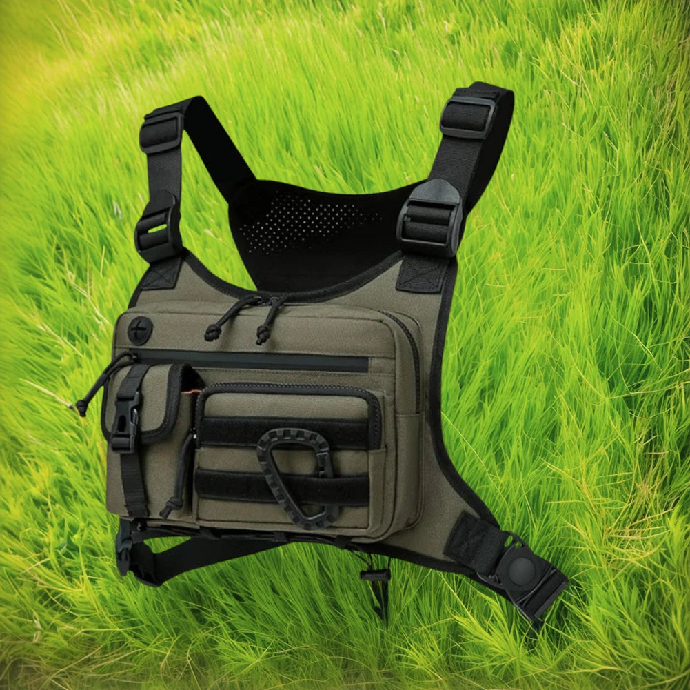 Outdoor Cycling Chest Bag Large Capacity Trendy Functional Backpack Multi Pocket Multifunctional Vest Chest Bag Work Backpack