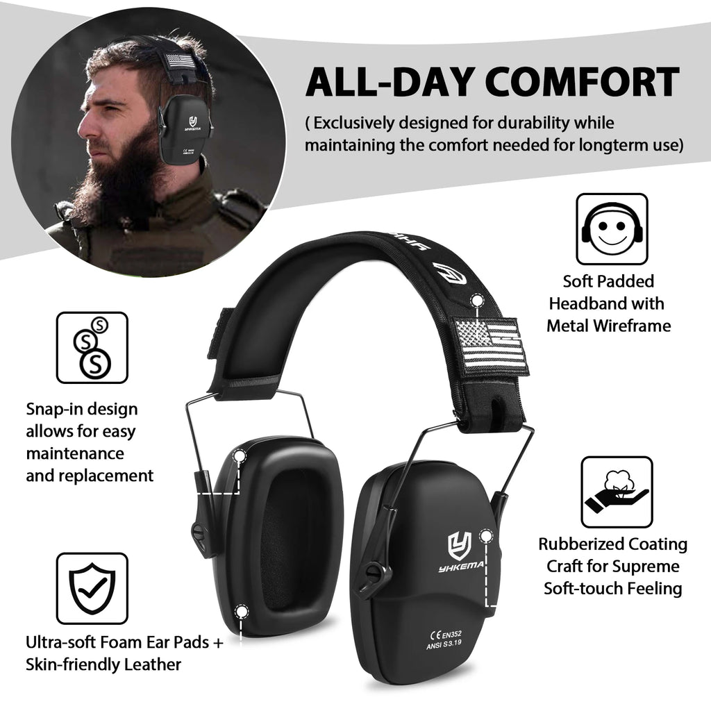 YHKEMA Earmuffs Are Used to Protect The Anti-noise Pickup Hearing Protector With a Foldable Earmuffs With A Shell