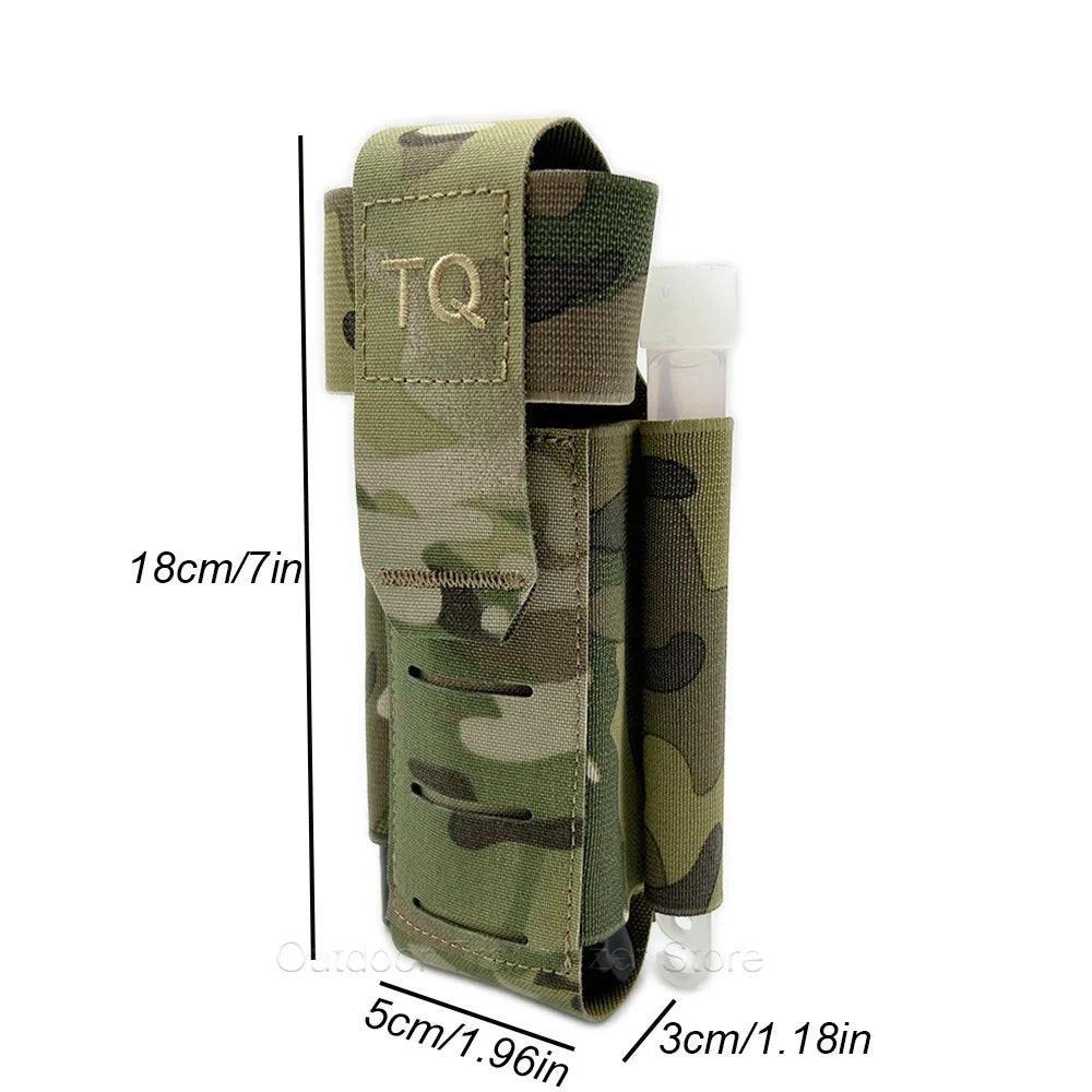 Tactical TQ Tourniquet Pouch TQ Pouch With Removable Hook and Loop Panel for MOLLE PALS Duty Belt Airsoft Combat Hunting Vest