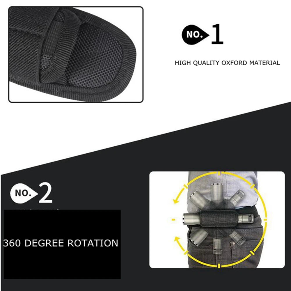 Tactical Flashlight Cover Nylon Case for Flashlight Belt Holster Holder For Duty Belt Hunting 360 Degree Flashlight Tool Pouch