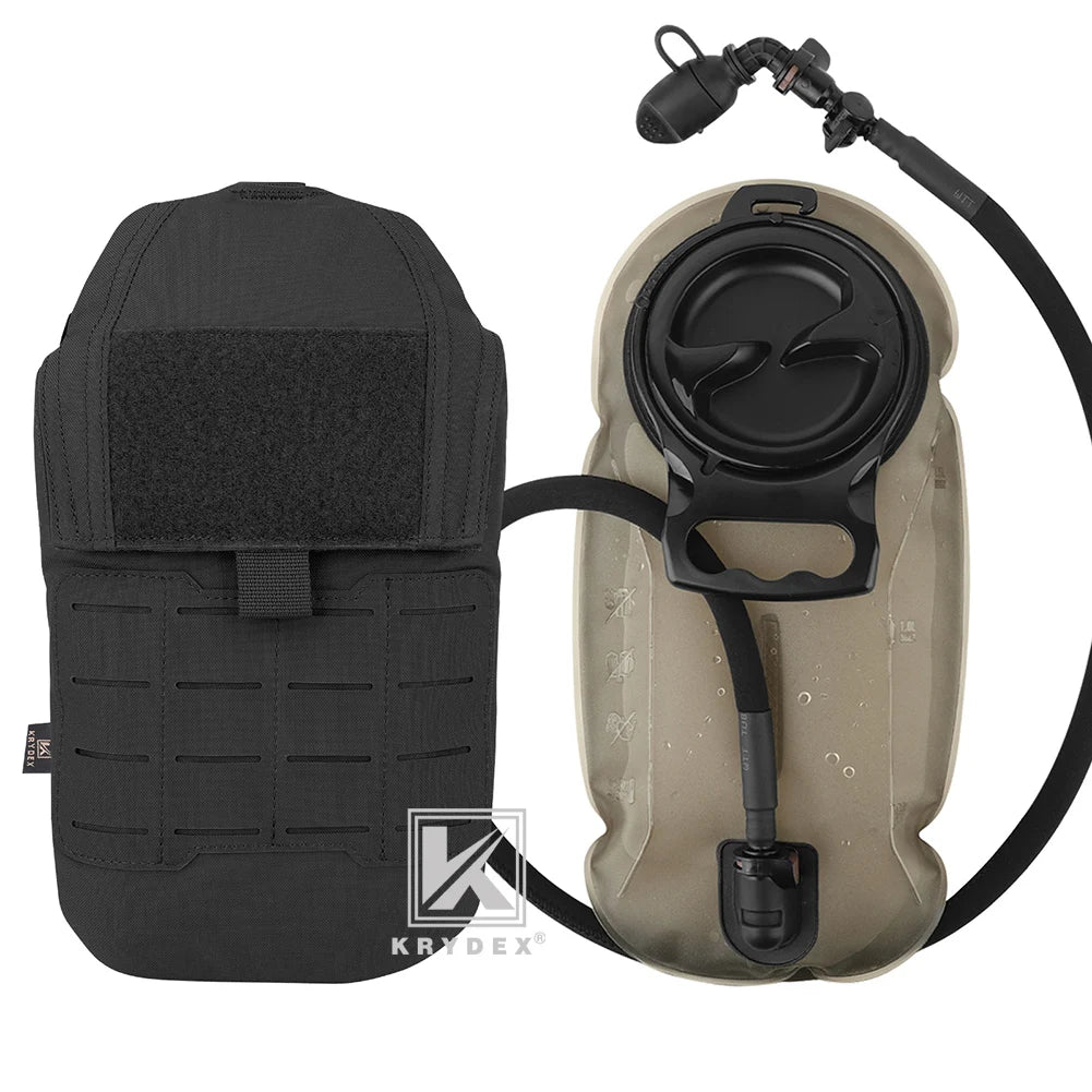KRYDEX Tactical 1.5L 50oz Hydration Bladder Pouch Low Profile Hydra Carrier MOLLE Water Pack Bag Outdoor Hiking Accessories