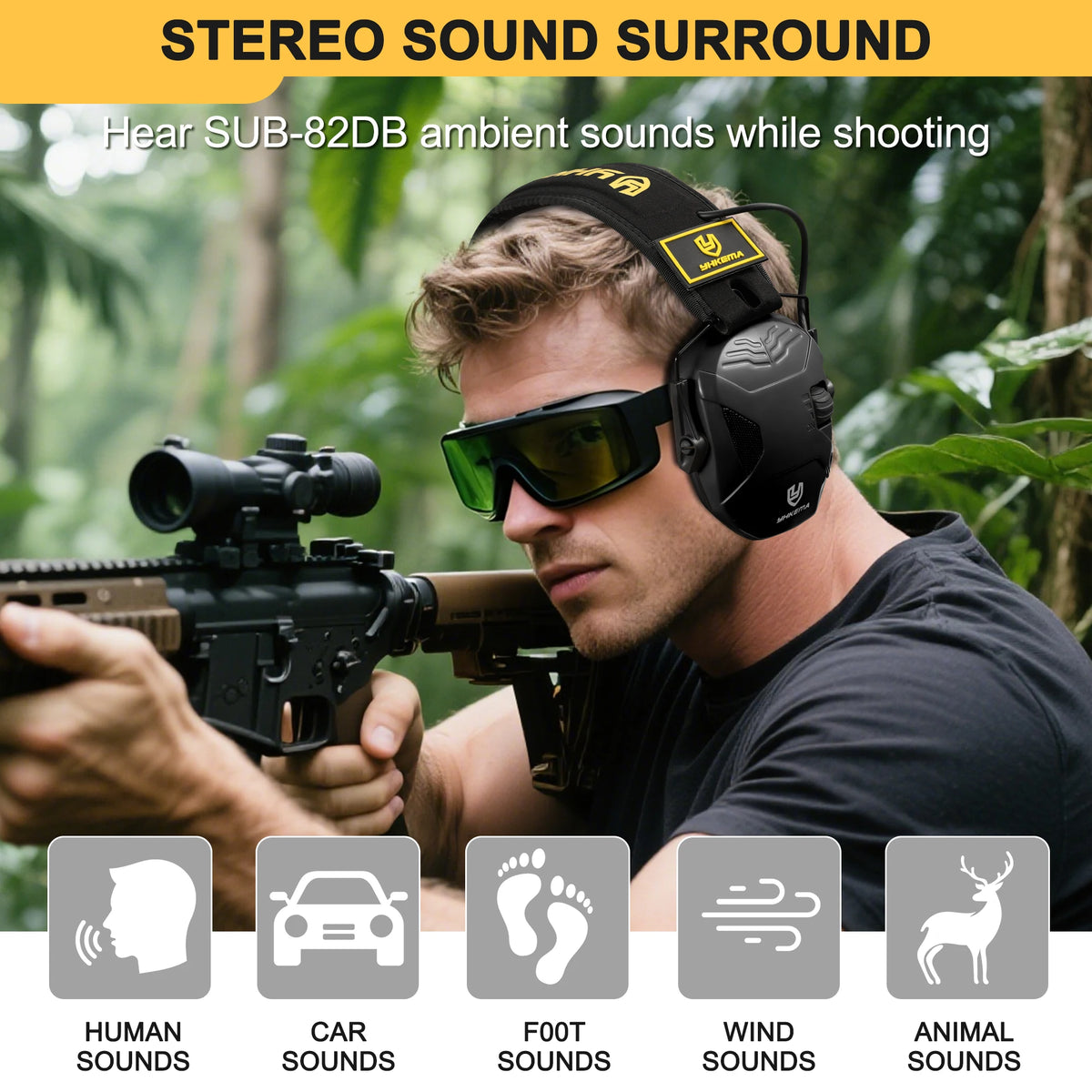 Tactical anti-noise Earmuff for Hunting shooting Noise reduction Electronic Hearing Protective Ear Protection Foldable