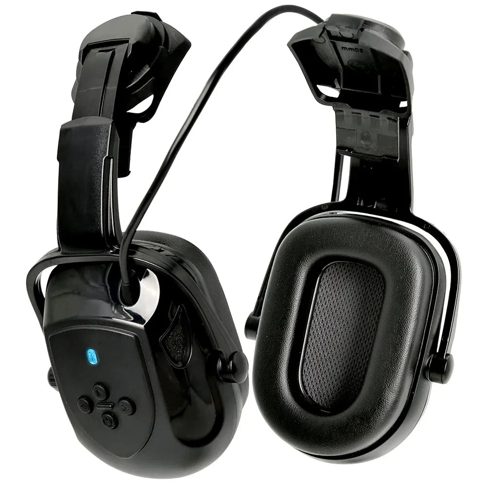 CE Bluetooth Ear Muffs Adjustable Cap-mounted Earmuff Safety Helmet Attachable Hard Hat Earmuff Hearing Protection Outdoor Work