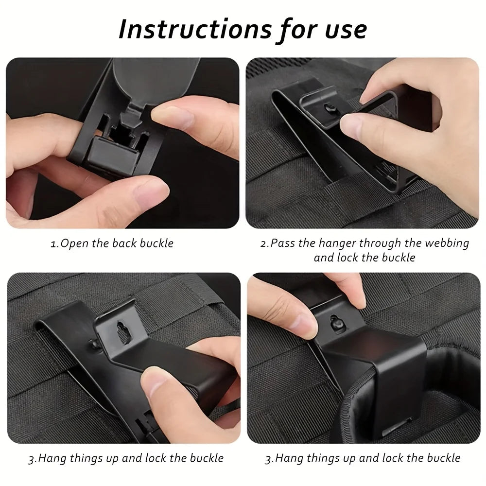 2Pcs Tactical Headset Hanging Hook MOLLE Quick Release Clip Waist Belt Holder Hunting Shooting Military Outdoor Gear Accessories
