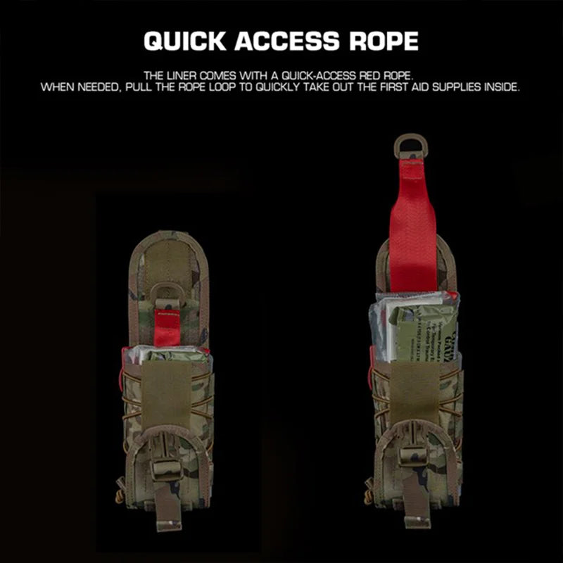 Compact MOLLE First Aid Pouch V2 Rapid Deployment Medical Kit w/ Quick-Release System Survival/Hunting/Camping Essentials