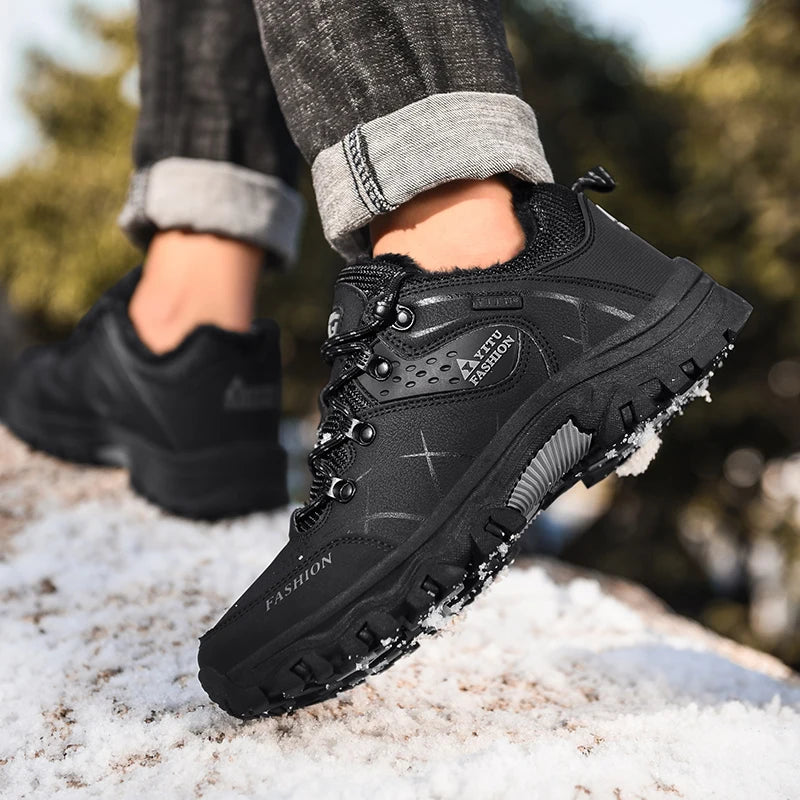 Men Fashion Ankle Boots Winter Warm Plush Snow Boots Men Outdoor Sneakers Work Boots Male Rubber Winter Men's Boots Big Size 47