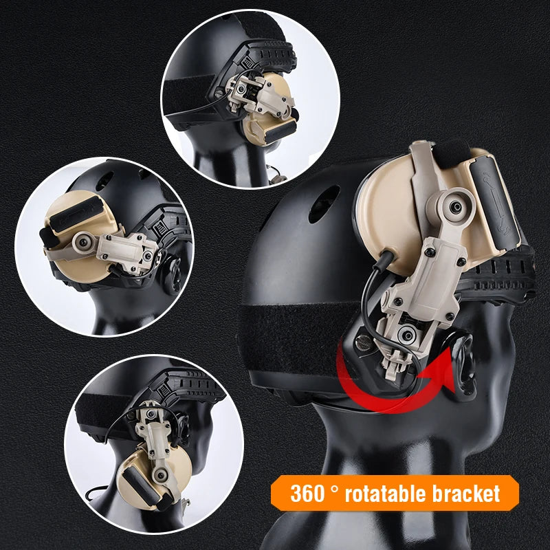 Tactical Hanging Headset Stand Accessory Fast Rotation Wendyt Helmet Rail Shooting Hunting For Comta II Sordi headphone Adapte