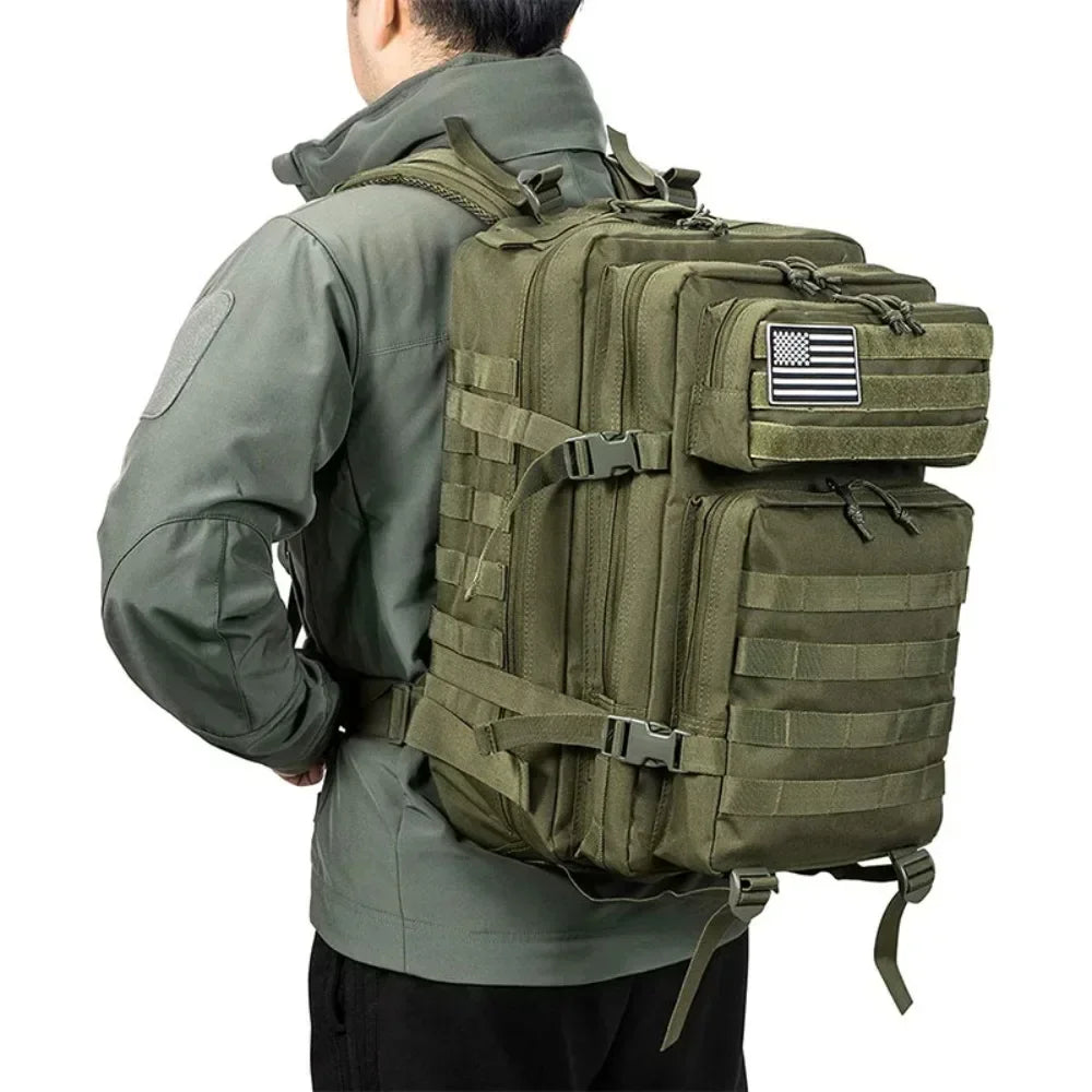 60L Army Military Tactical Backpack Men's Travel Large Capacity Rucksacks Men Waterproof Outdoor Sports Multi-functional Bags A6