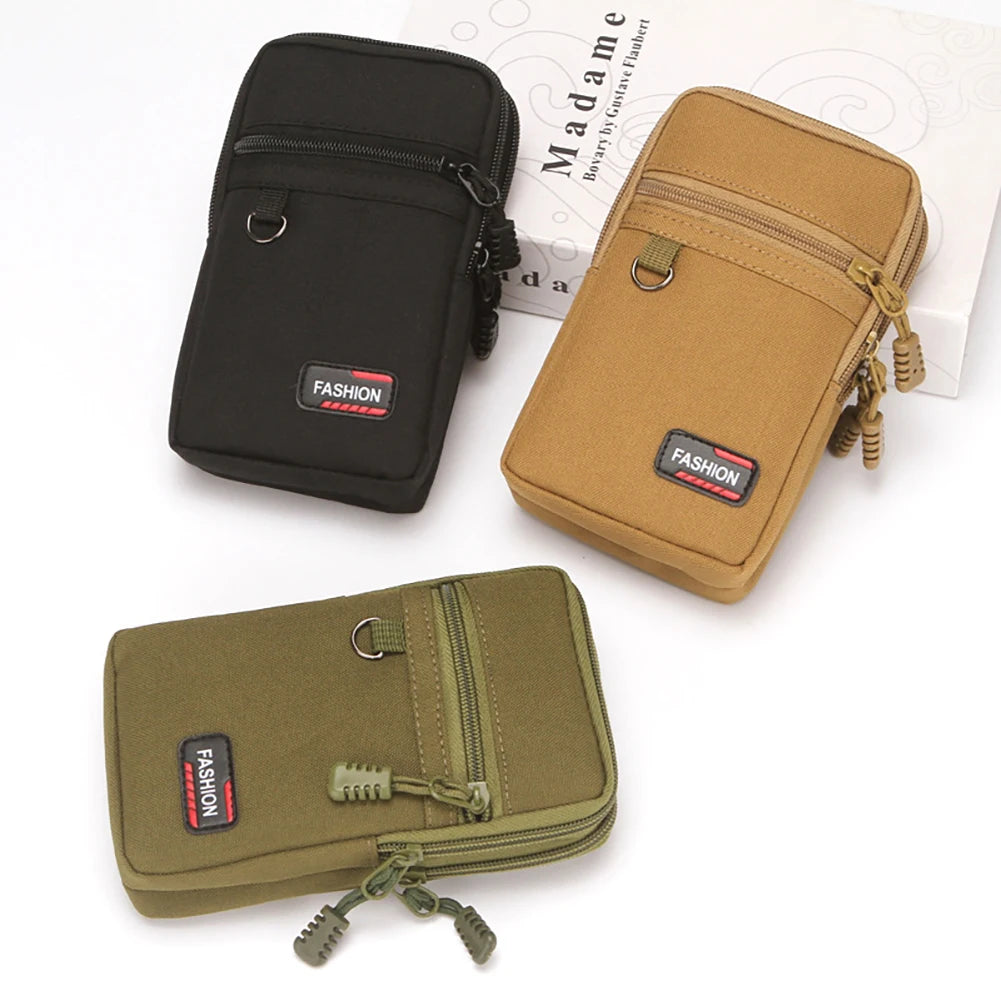 Lightweight 7 Inch Phone Pouch Belt Waist Bag Portable Coin Phone Organizer Bag Nylon Wear-resistant for Outdoor Camping Hunting