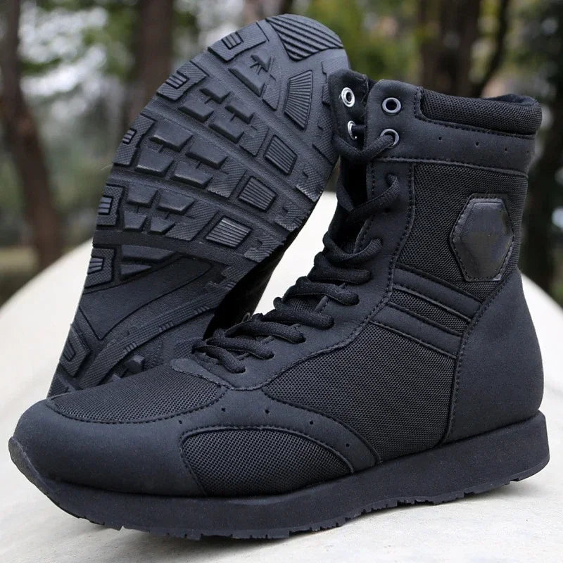 Ultralight HuntingBoots Mens Black Work Shoe Outdoor Run Desert Hiking Shoes Climbing Training Tactical Boots Male Sneakers