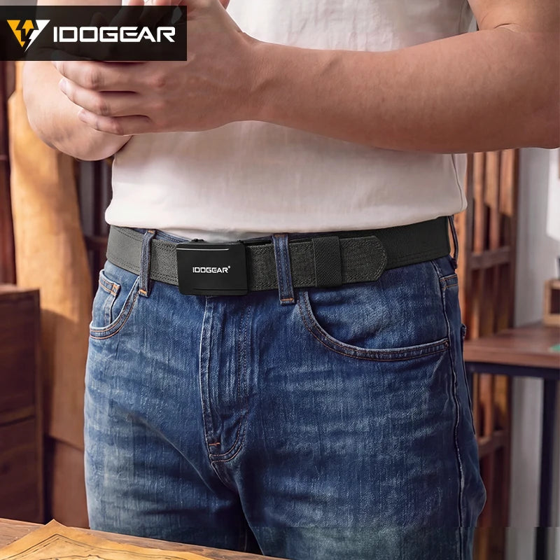 IDOGEAR Tactical 1.5” Belt 1000D Nylon with Slide Buckle for Men No Holes Adjustable Trim to Fit 3449