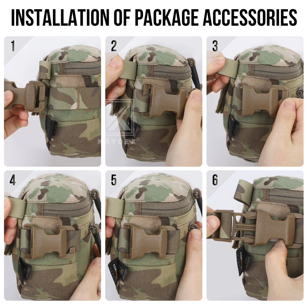 KRYDEX Tactical Hanger Pouch 3-in-1 Convertible Dangler Drop Pouch Multi-Function Sling Tool Bag Waist Fanny Abdominal Pack