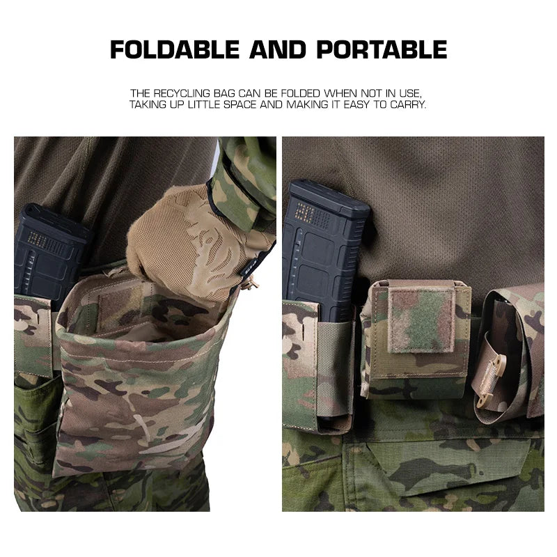 Tactical Molle Dump Pouch Small Dump Pouch for Belt Adjustable Accessory Water-Resistant Drawstring Magazine Utility Pouch
