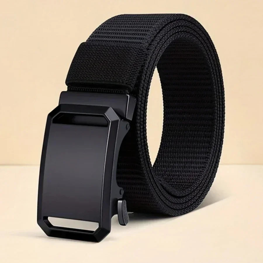 2PCS 2026 New Automatic Buckle Belt, Canvas Tactical Workwear Casual Outdoor Military Training Pants Belt For Men