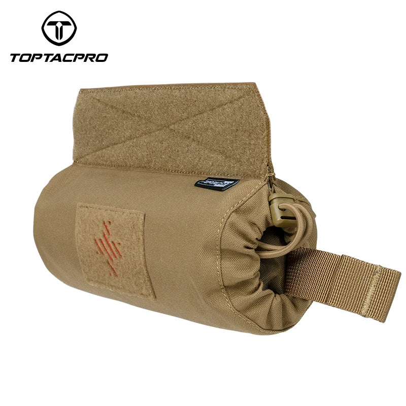 TOPTACPRO Tactical First Aid Drop Dump Pouch Micro Medical Trauma Roll Up Sub Abdominal Carrying Bag 8531