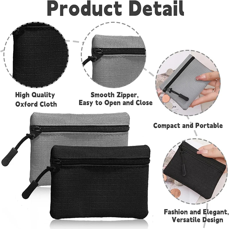 2Pcs Coin Purse Pouch Oxford Cloth Small Change Pouch Portable Change Purse with Zipper Coin Pouch Mini Change Bags Coin Purse