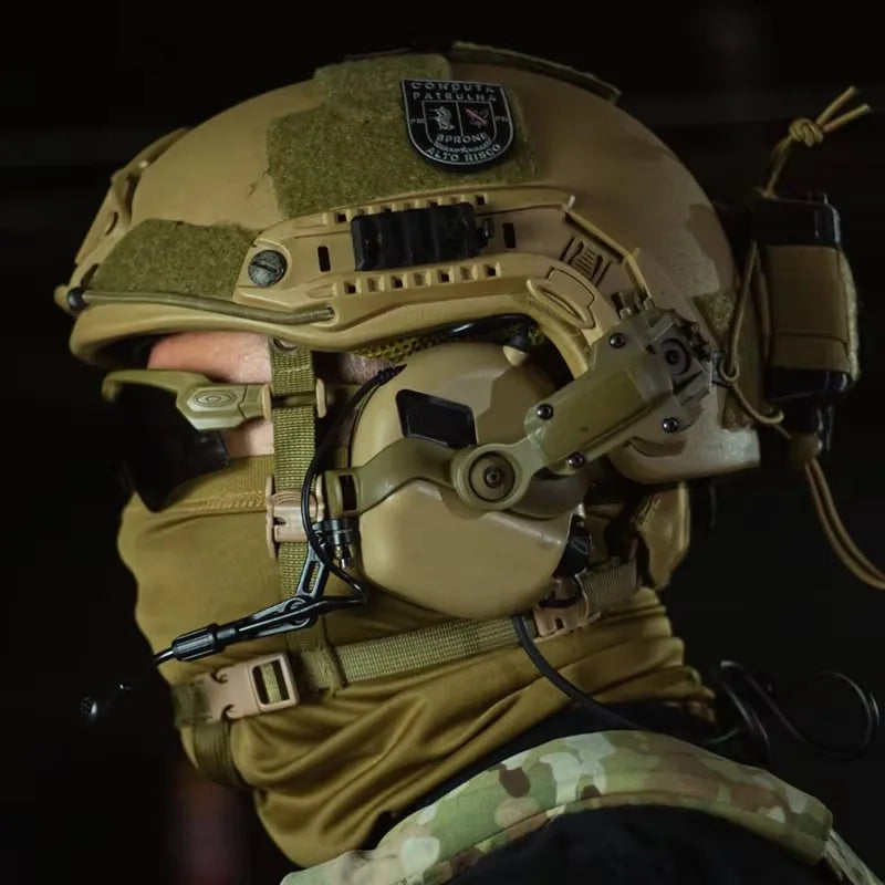 EARMOR M32 PLUS Outdoor Tactical Headset - Electronic Helmet Headphones with FAST Helmet ARC Rail Adapter for Hunting & Shooting