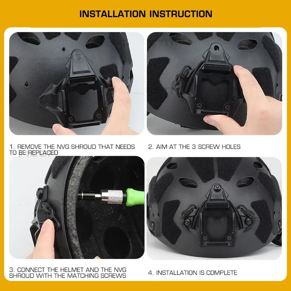 Tactical FAST Helmet NVG Shroud Night Vision Helmet Mount Adapter for MICH AF OPS-Core Helmet Accessory