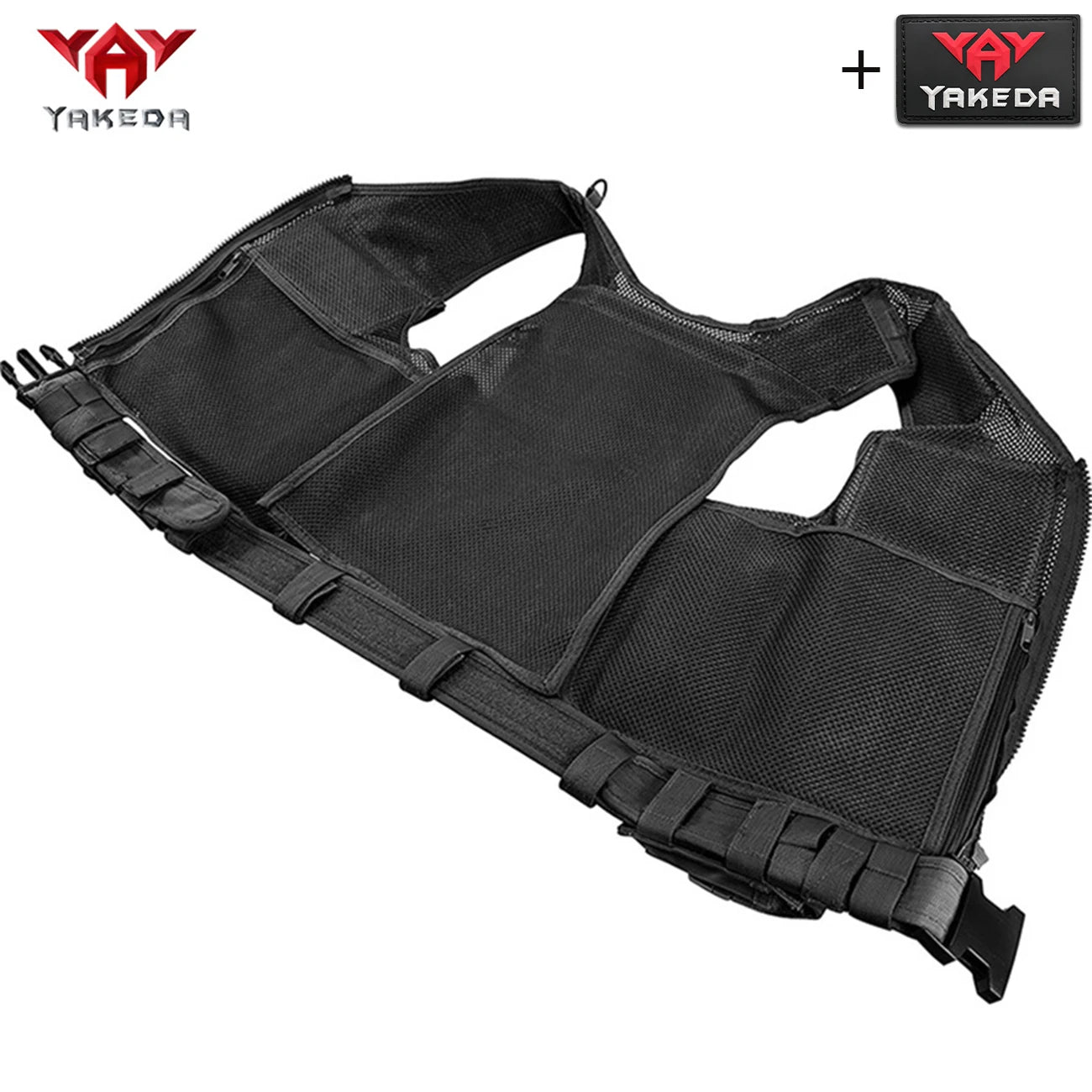 YAKEDA breathable mesh hunting vest MOLLE modular multi device bag vest adjustable for outdoor hunting sports