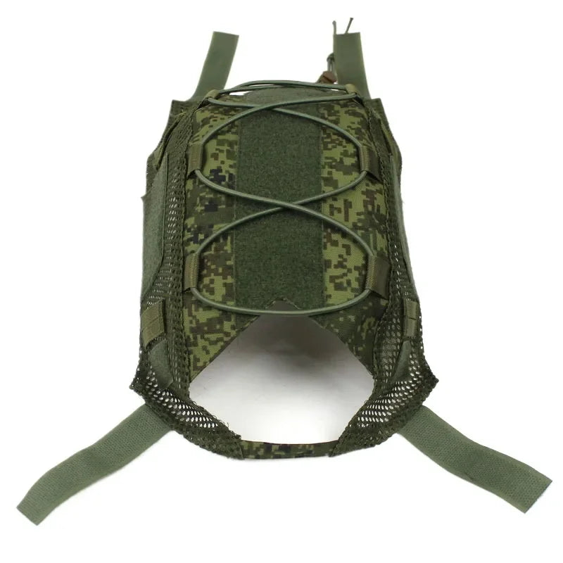 Tactical Helmet Cover for Outdoor Sports Compatible with FAST Helmet Camo Elastic Rope Waterproof Oxford Fabric