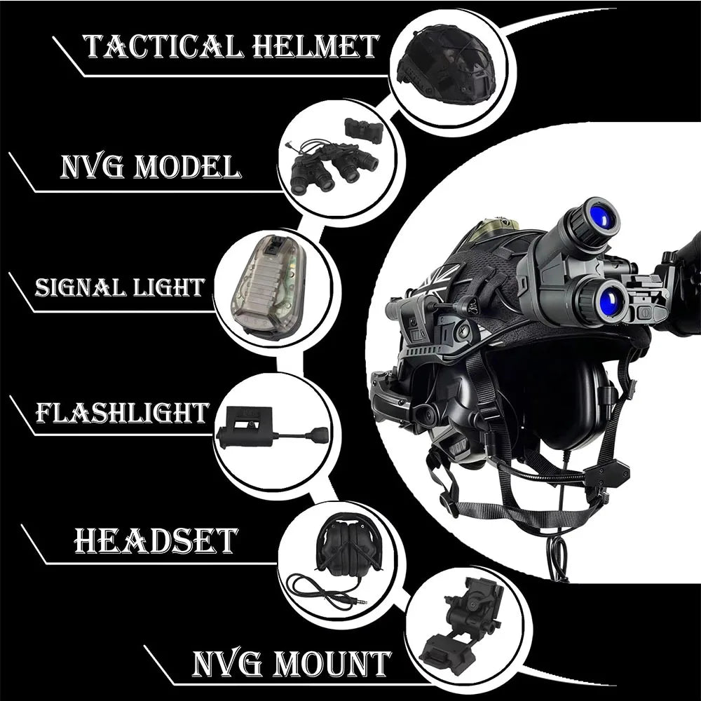 Men's Tactical Combat Vest with FAST Helmet Full Set of Airsoft Cosplay Prop for CS Games Halloween Party Cos Role‑Play Training