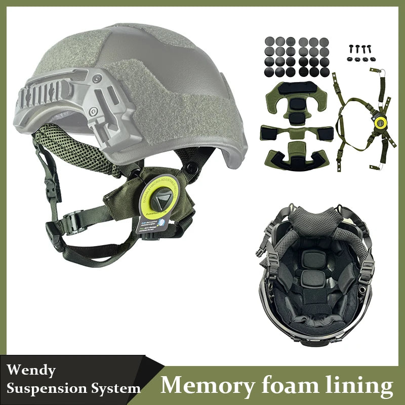 Wendy Helmet Suspension System Helmet Lanyard FAST MICH Outdoor Hunting BK/DE/RG Helmet Accessies