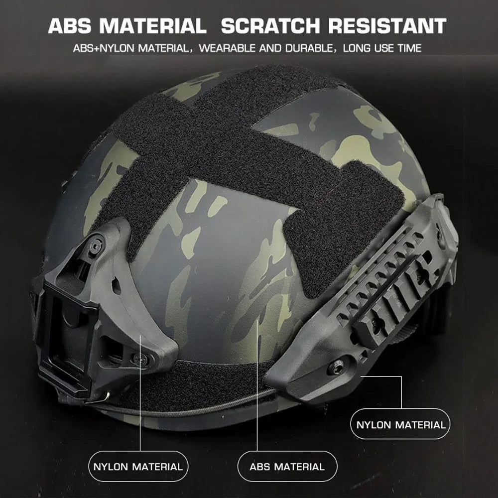 Tactical MK Helmet Thickened Outdoor Hunting Combat Training Fast Helmet Shooting Airsoft Cycling Sports Full Protection Gear
