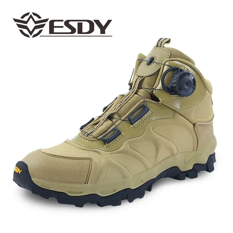 Men Tactical Boots Outdoor Hiking Shoes Leather Boots Autumn Winter Combat Ankle Shoes Hombre Special Training Boots