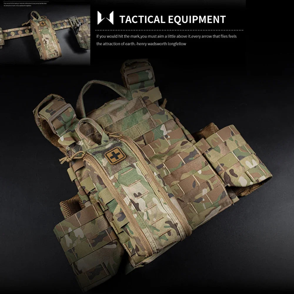 Camping First Aid Kit MOLLE Waist Belt Bag Hunting Vest Plate Carrier Gear Outdoor Quick Response Tactical Medical Pouch