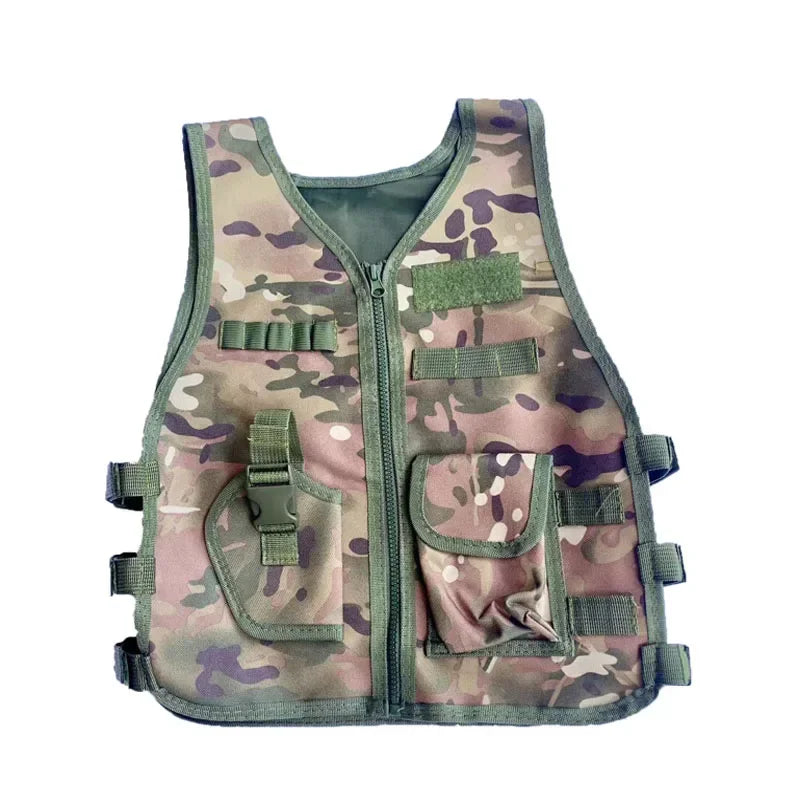 Tactical Children Vest Outdoor Camouflage Boy Girl CS Game Vest Kids Hunting Cosplay Fishing 3-6 Years CS Fans Clothing