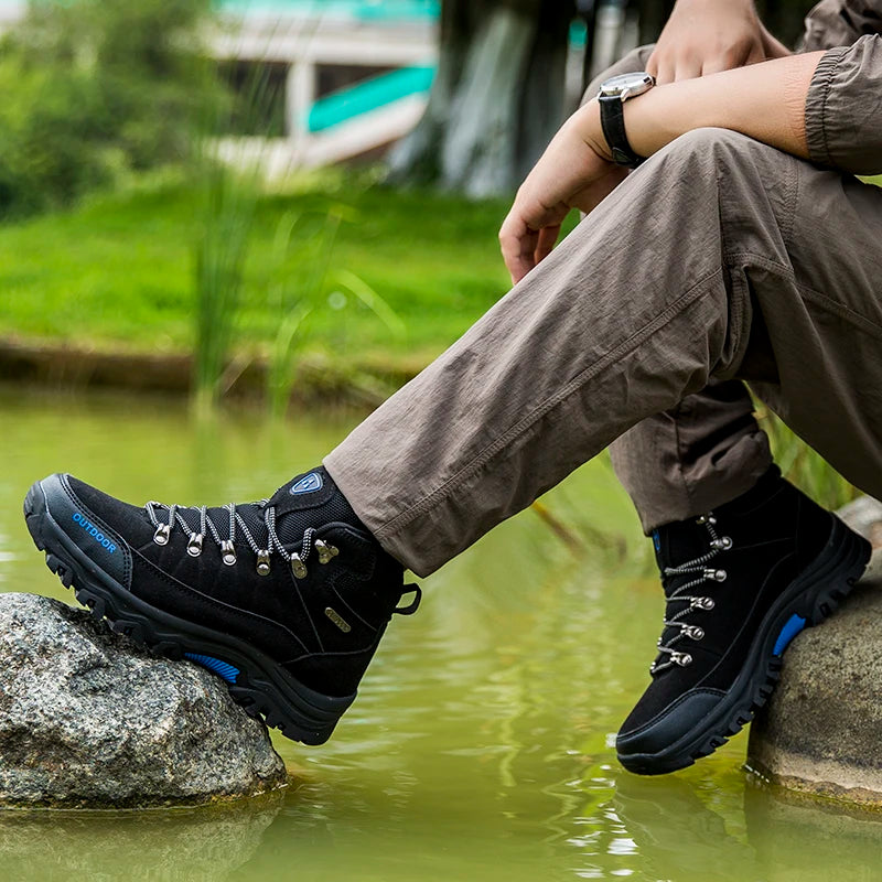 Best Seller Men's High-top Outdoor Climbing Shoes Men Sports Hiking Shoes Waterproof And Anti Slip Sports Shoes Breathable Boots