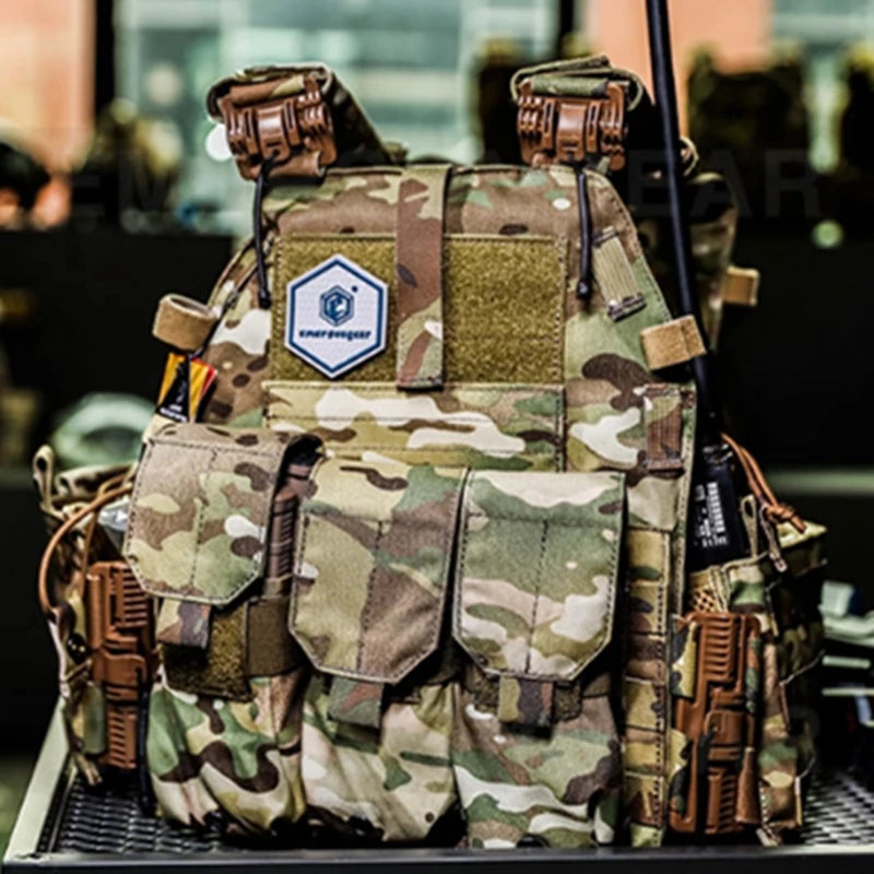 500D Nylon Fabric Quick Releaseable 6094K Tactical Vest With Triple Magazine Pouch
