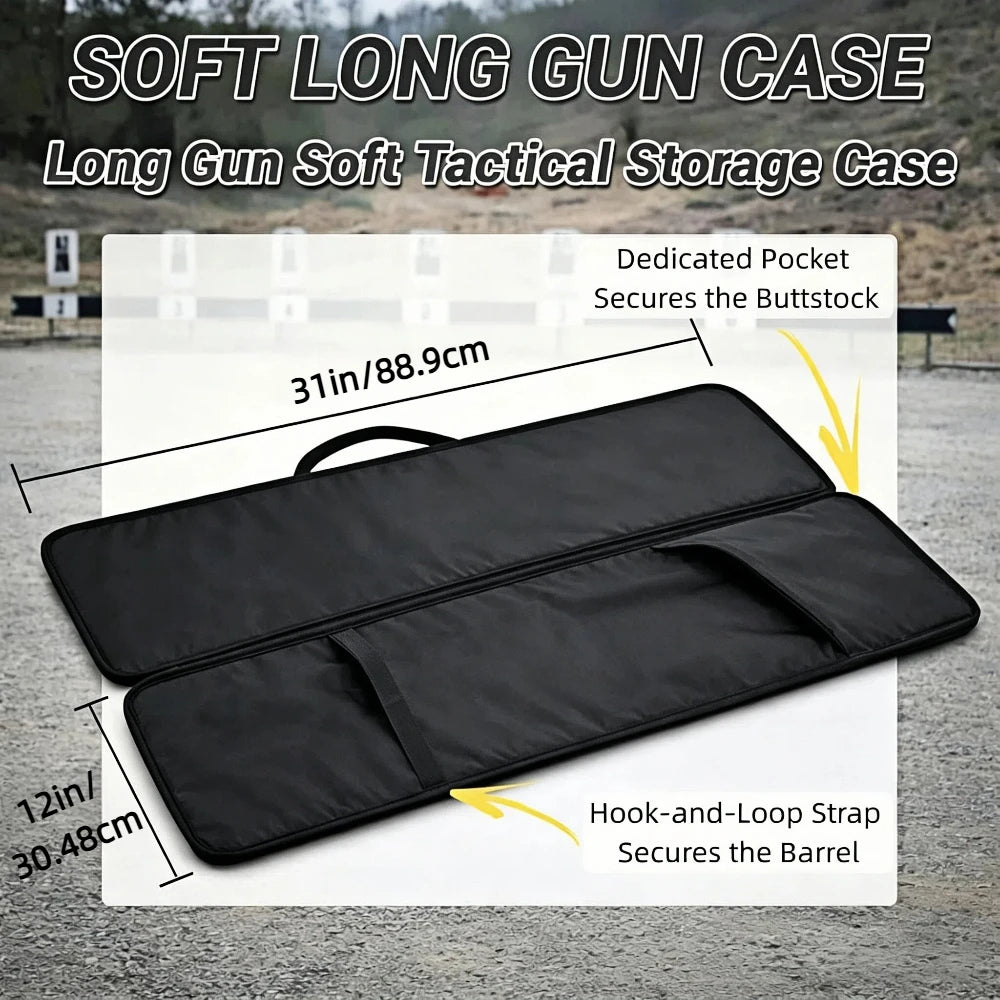 Tactical Rifle Shotgun Range Bag, Soft Padded Long Gun Case Backpack 90cm 120cm with Multiple Mag Pockets & Adjustable Sling