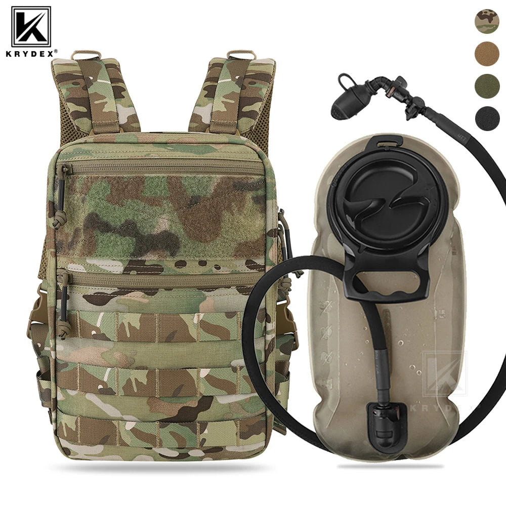 KRYDEX 500D Tactical 50 oz Hydration Backpack Pouch Modular 1.5L Water Bladder Bag Pack Hunting Outdoor Hiking Accessories
