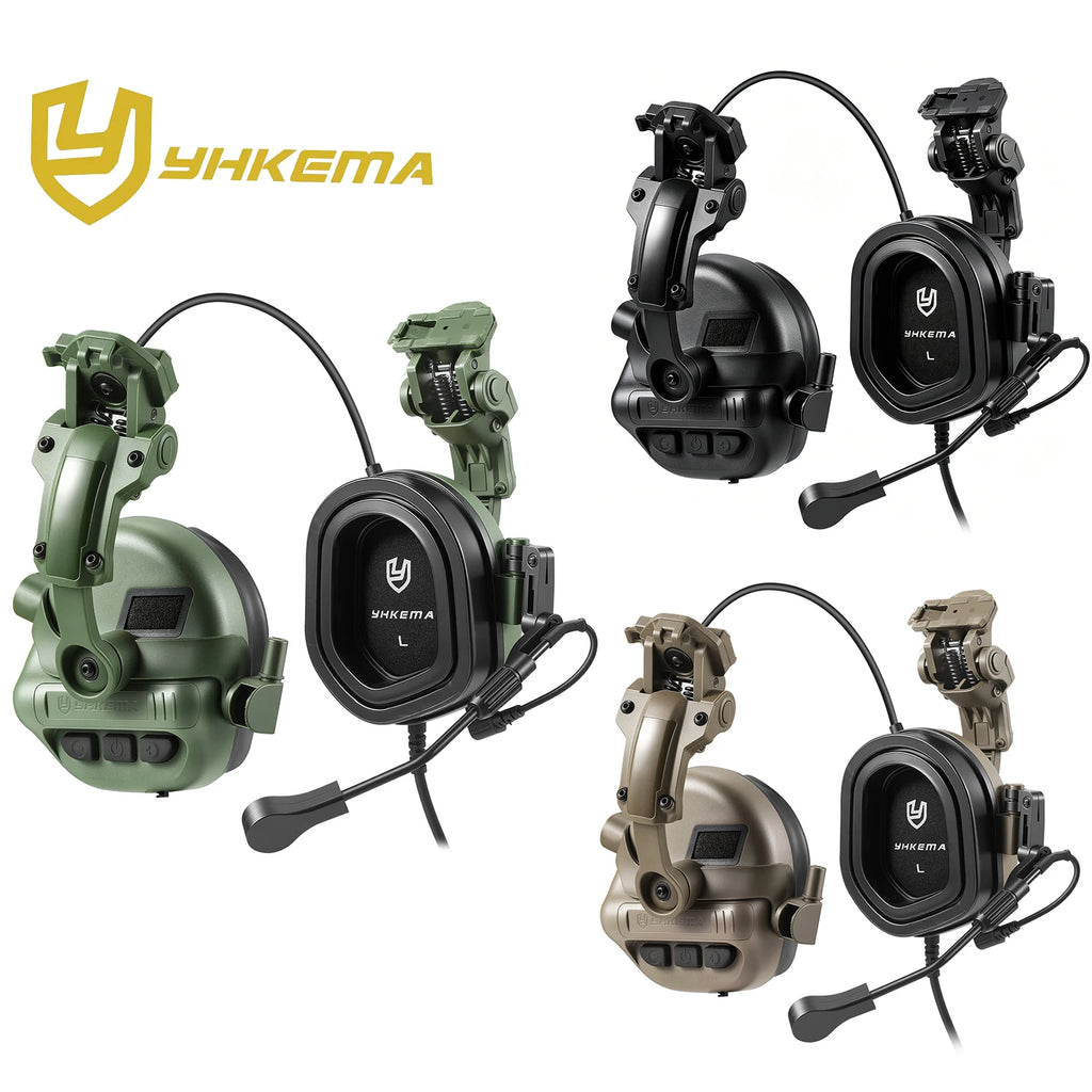 Tactical Headphones Helmet Compatible PTT Active Noise Cancelling Earmuffs for Shooting Hearing Protection