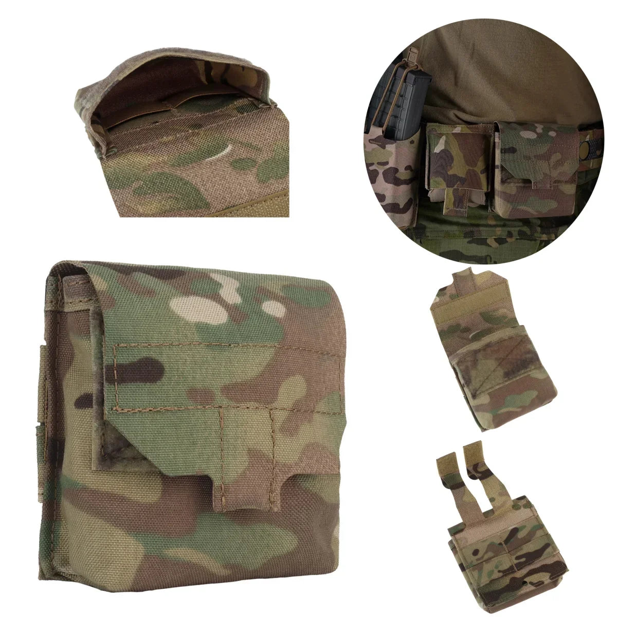 JSTA Multifunctional Magazine Pouch Tactical Molle Belt Bag Outdoor Hunting Shooting Grocery Bag 7.62 5.56 9m MAG Stacked Pocket
