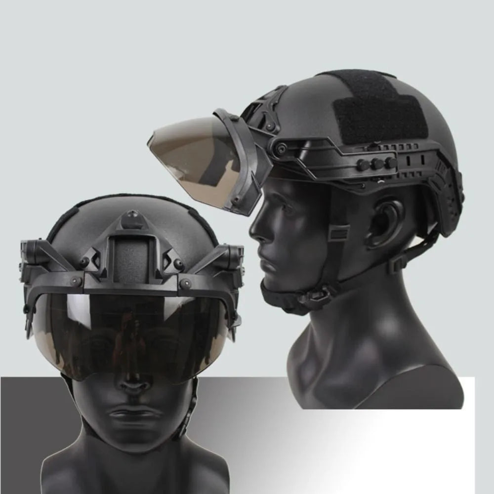 Accessories PC Sports Helmet Visor One Size Black Khaki Green Protective Helmets Guide Helmet Glasses Sports Safety