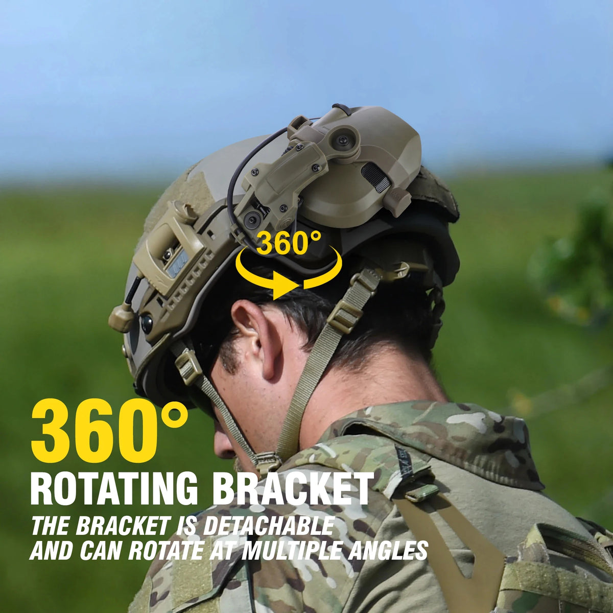 NEW Helmet Clip Version Tactical Earmuff Electronic Hearing Protection NRR 23dB for Military Shooting Range Training Hunting