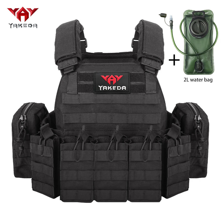 YAKEDA high-strength wear-resistant training vest with 2L water bag modular mounting design suitable for outdoor sports