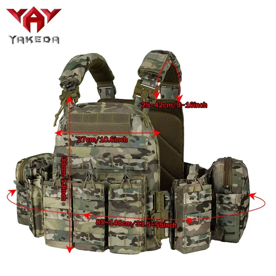 YAKEDA Tactical Vest 6094 Fast detachable light laser cut outdoor hunting black gear carry vest of high quality