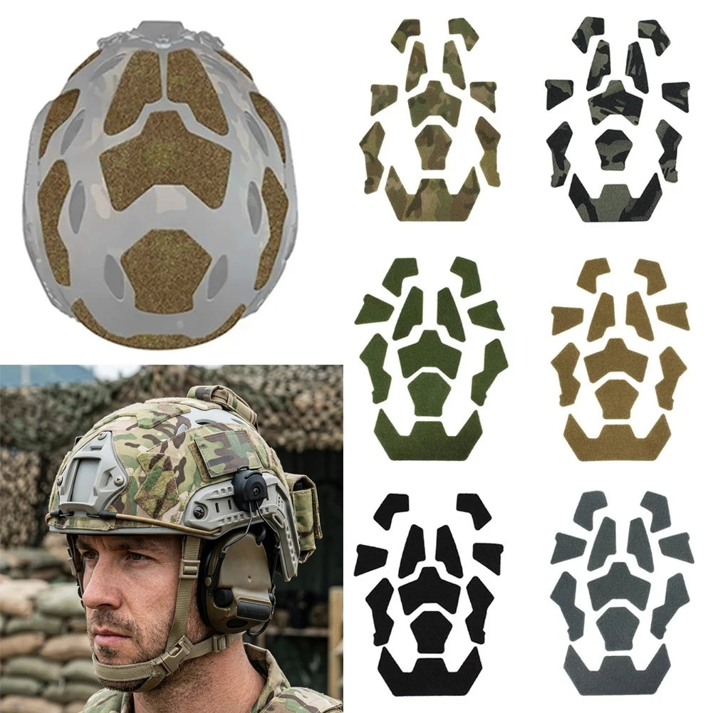 11/22Pcs Tactical Helmet Patches Universal Exterior Tape Helmet Hook and Loop Stickers Kit for Fast Helmets Magic Sticker