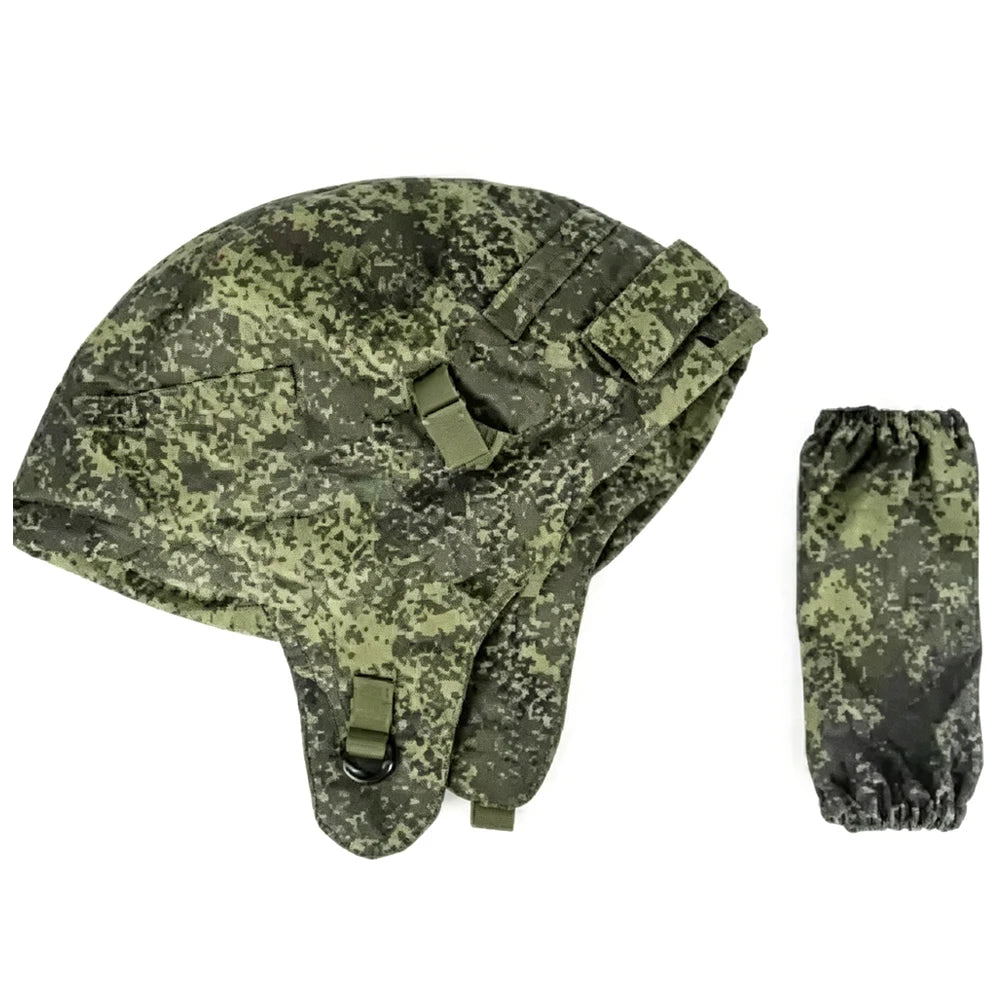 Russian 6B47 Tactical Helmet Set - EMR Camo Cover 6M2 Noise Cancelling Headset for Airsoft, Wargame, Cosplay, Military Gear