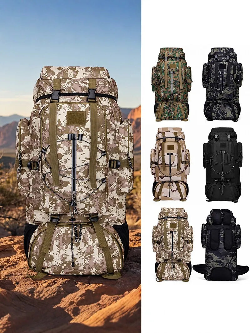85L Large Hiking Backpack Waterproof Camping Bag Heavy Duty Climbing Rucksack for Outdoor Travel Trekking Picnic Gear  Sports
