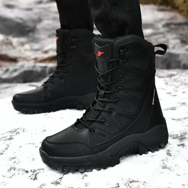 Winter High-top Men's Boots Outdoor Leather Hiking Boots Wear-resistant Men Desert Boots Autumn Men Ankle Boots Men Work Shoes